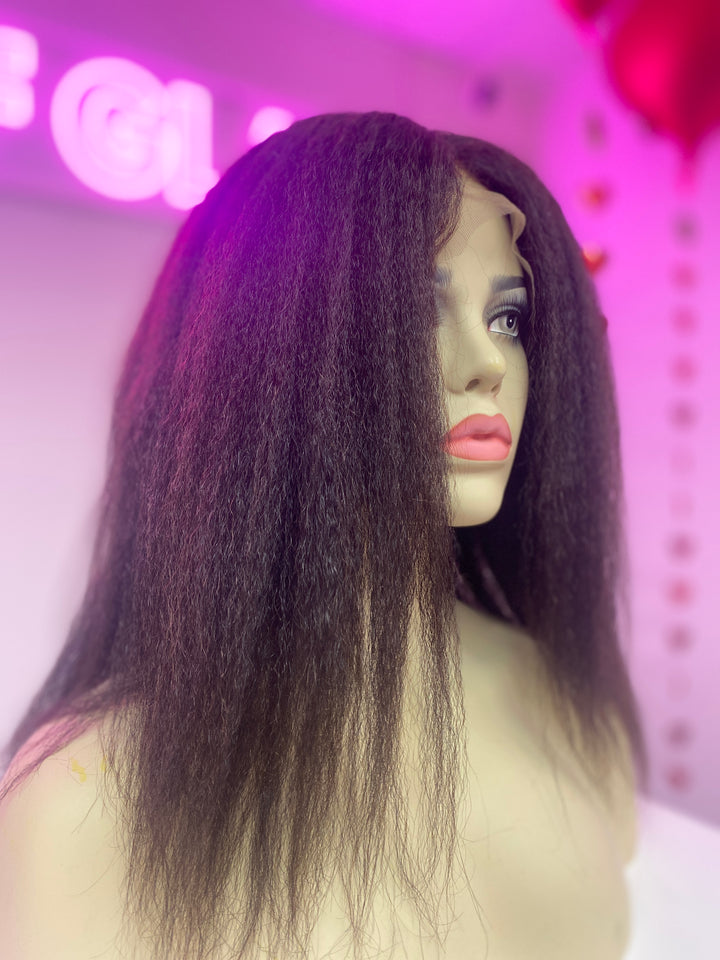 Full glueless lace wig - kinky straight